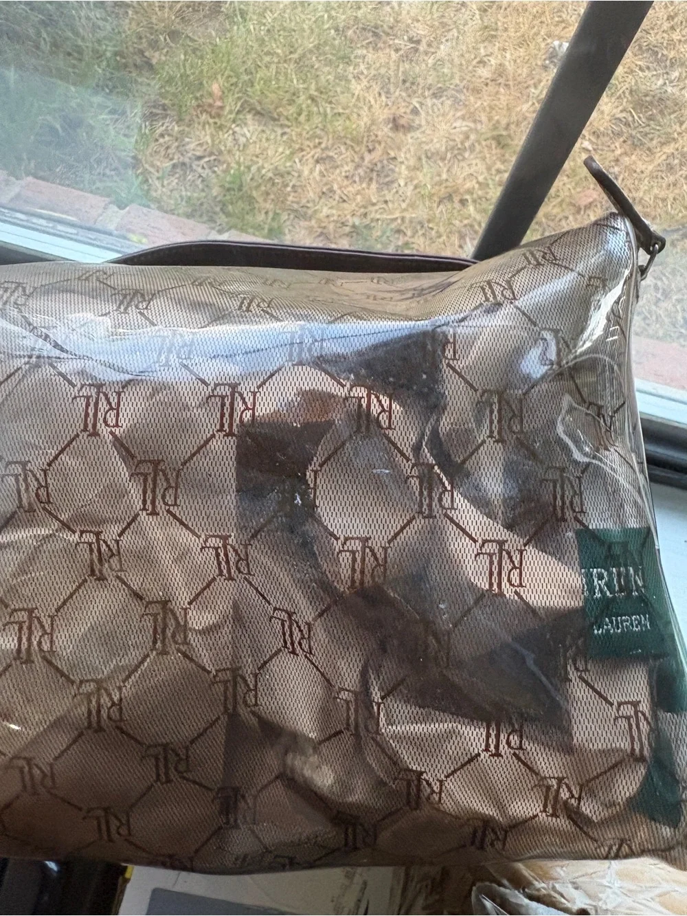 Ralph Lauren Clear w/ Brown RL Monogram Toiletry Bag